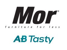 Mor Furniture & AB Tasty logos